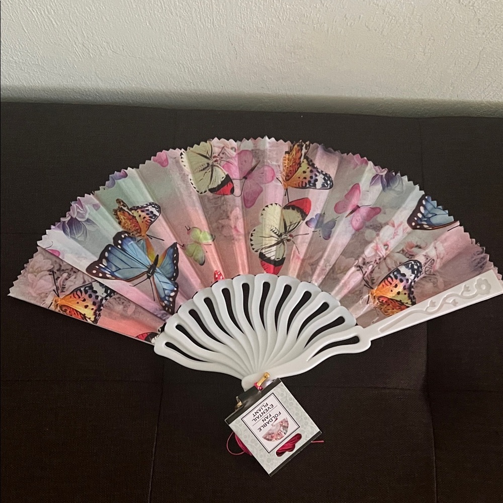 ( 0382) Colorful Butterfly Hand Fan
